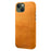For iPhone 14 6.1 inch Protective Cover Textured PU Leather Coated PC Shockproof Mobile Phone Case - Orange - 1