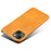 For iPhone 14 6.1 inch Protective Cover Textured PU Leather Coated PC Shockproof Mobile Phone Case - Orange - 3