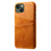 Drop-proof Phone Case for iPhone 14 Plus 6.7 inch, PU Leather Coated Hard PC Phone Shell with Dual Card Slots - Orange - 2