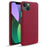 For iPhone 14 Plus 6.7 inch Solid Color Hard PC+Cloth Incomplete Coverage Design Phone Case Cover - Red - 1
