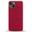 For iPhone 14 Plus 6.7 inch Solid Color Hard PC+Cloth Incomplete Coverage Design Phone Case Cover - Red - 3