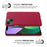 For iPhone 14 Plus 6.7 inch Solid Color Hard PC+Cloth Incomplete Coverage Design Phone Case Cover - Red - 5