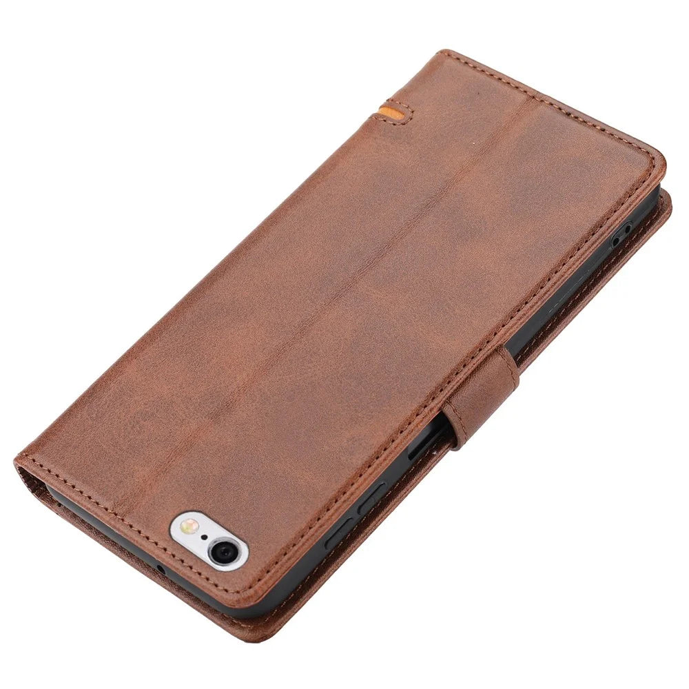 For iPhone 6/7/8 4.7 inch/iPhone SE (2020)/(2022) Drop-proof Phone Flip Leather Case Wallet with Magnetic Clasp Shock Resistant Splicing Phone Protective Cover Stand - Brown - 5