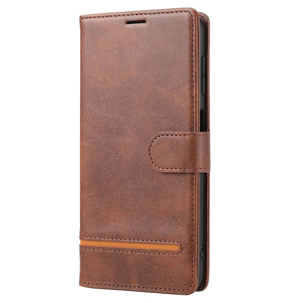 For iPhone 6/7/8 4.7 inch/iPhone SE (2020)/(2022) Drop-proof Phone Flip Leather Case Wallet with Magnetic Clasp Shock Resistant Splicing Phone Protective Cover Stand - Brown - 7
