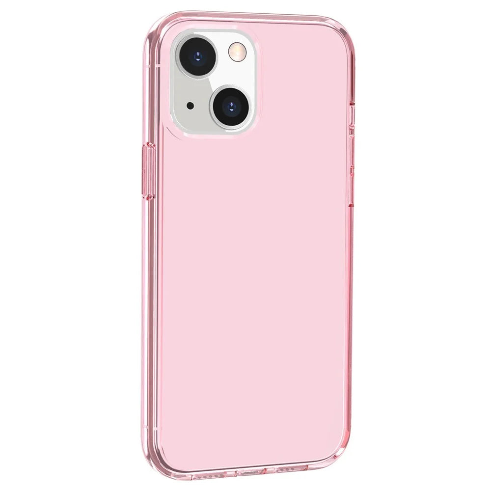 Transparent Phone Case for iPhone 14 6.1 inch, Anti-scratch Hard PC + Soft TPU Case Hybrid Cover - Transparent Pink - 2