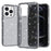 Glittery Powder Smart Phone Case for iPhone 14 Pro 6.1 inch, Anti-drop TPU Edge + PC Back Cover - Grey - 5