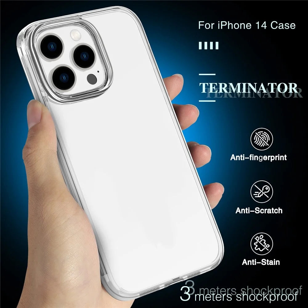 PC + TPU Hybrid Phone Case for iPhone 14 Pro 6.1 inch, Shockproof Crystal Clear Protective Cover - Transparent - 3