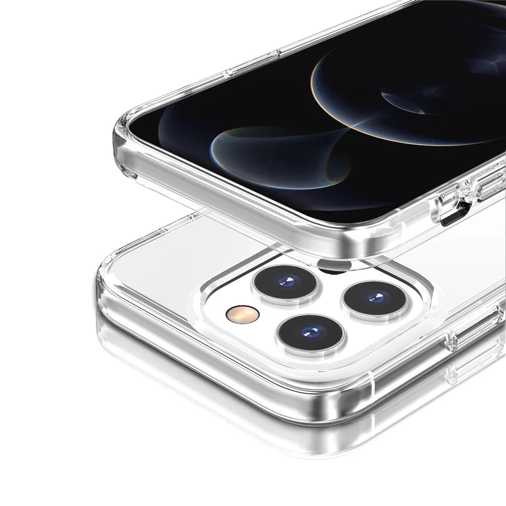 PC + TPU Hybrid Phone Case for iPhone 14 Pro 6.1 inch, Shockproof Crystal Clear Protective Cover - Transparent - 7