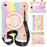 For iPad mini (2019) 7.9 inch/mini 4 Shockproof Colorful Tablet Cover Kickstand PC + Silicone Drop-proof Case with Shoulder Strap - Colorful Rose Gold - 1