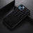 For iPhone 14 6.1 inch Anti-drop Crocodile Texture Phone Case Scratch Resistant Phone Cover Genuine Cowhide Leather Coated PC+TPU Shell - Black - 2
