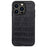 For iPhone 14 Pro 6.1 inch Retro Anti-fall Crocodile Texture Phone Case Genuine Leather Coated PC + TPU Protective Scratch Resistant Back Shell - Black - 1