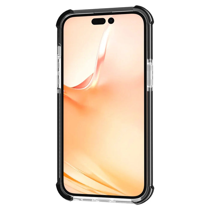 For iPhone 14 Pro Case Four Corners Anti Drop Clear TPU + TPE + PC Phone Cover - Transparent Black - 4