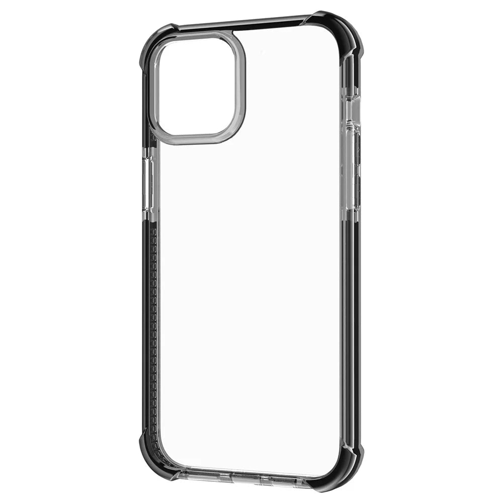 For iPhone 14 Case Four Corners Anti Drop Clear TPU + TPE + PC Phone Cover - Black - 3