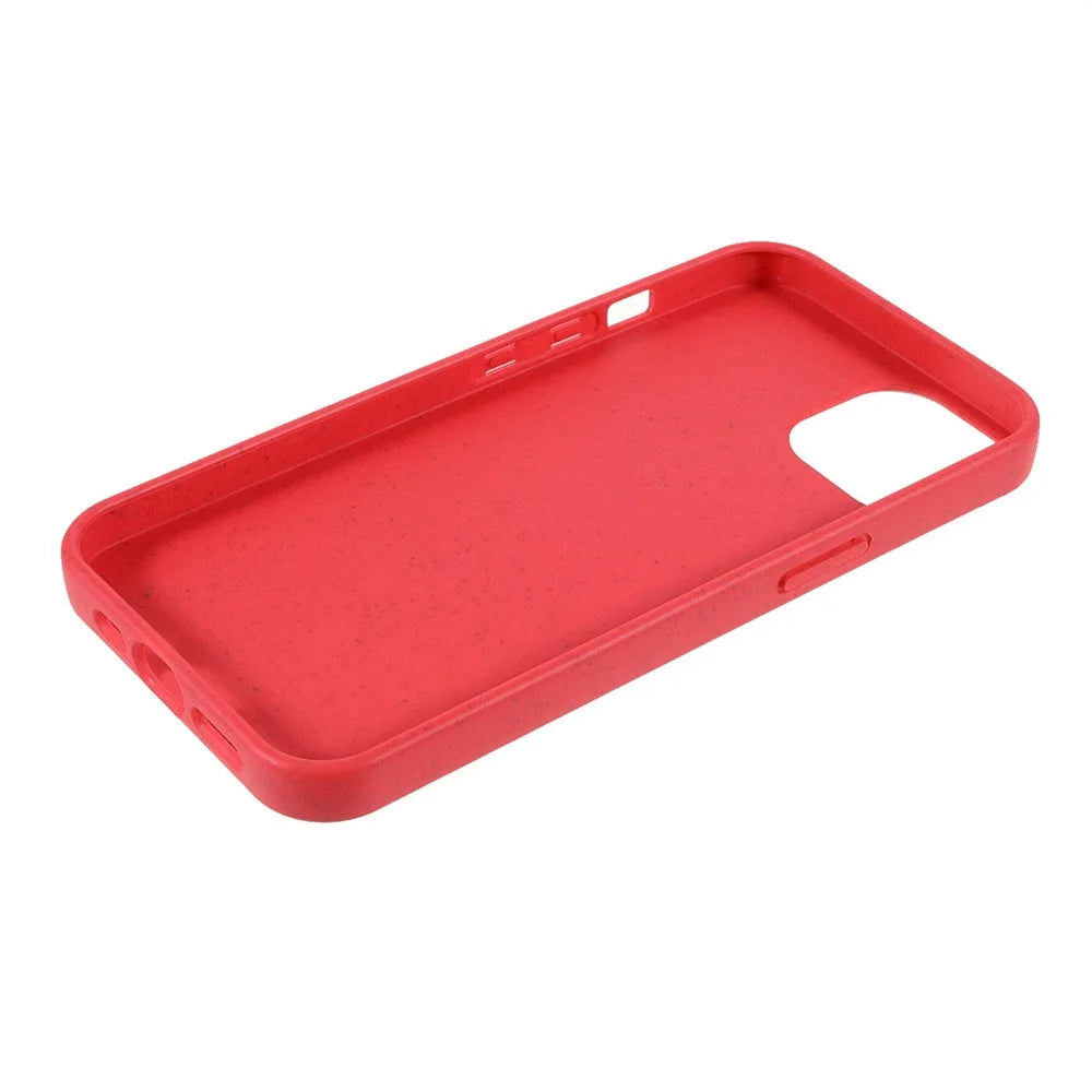 For iPhone 14 Plus 6.7 inch Starry Sky Series Matte Mobile Phone Case Starry Biodegradable Wheat Straw TPU Drop-proof Anti-wear Cell Phone Shell - Red - 5