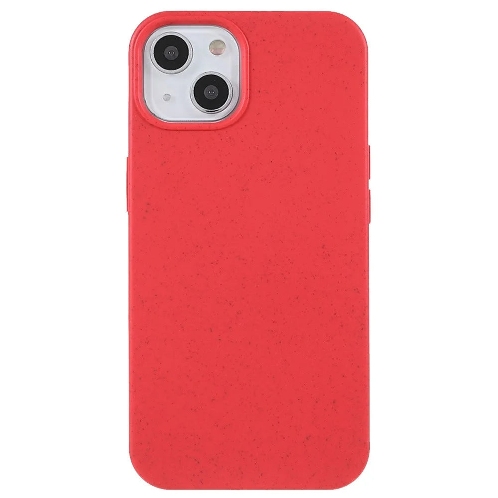 For iPhone 14 Plus 6.7 inch Starry Sky Series Matte Mobile Phone Case Starry Biodegradable Wheat Straw TPU Drop-proof Anti-wear Cell Phone Shell - Red - 7