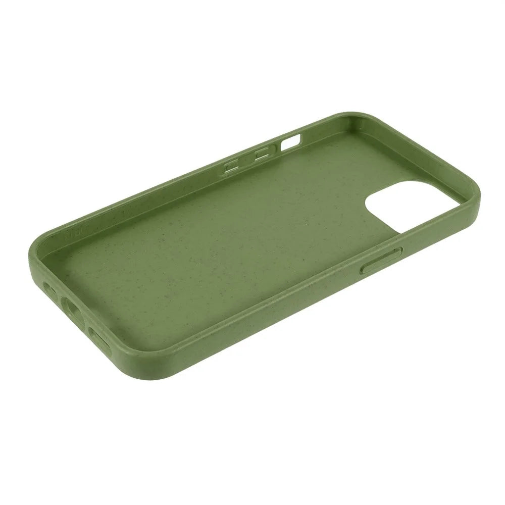 For iPhone 14 6.1 inch Starry Sky Series Wear-resistant Phone Case Soft TPU Biodegradable Wheat Straw Matte Back Shell - Blackish Green - 5