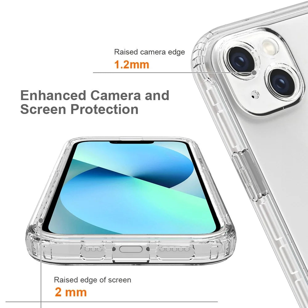 For iPhone 14 6.1 inch Scratch-resistant Anti-drop Transparent TPU + PC Hybrid Case Gradient Color Phone Shell - Transparent - 3