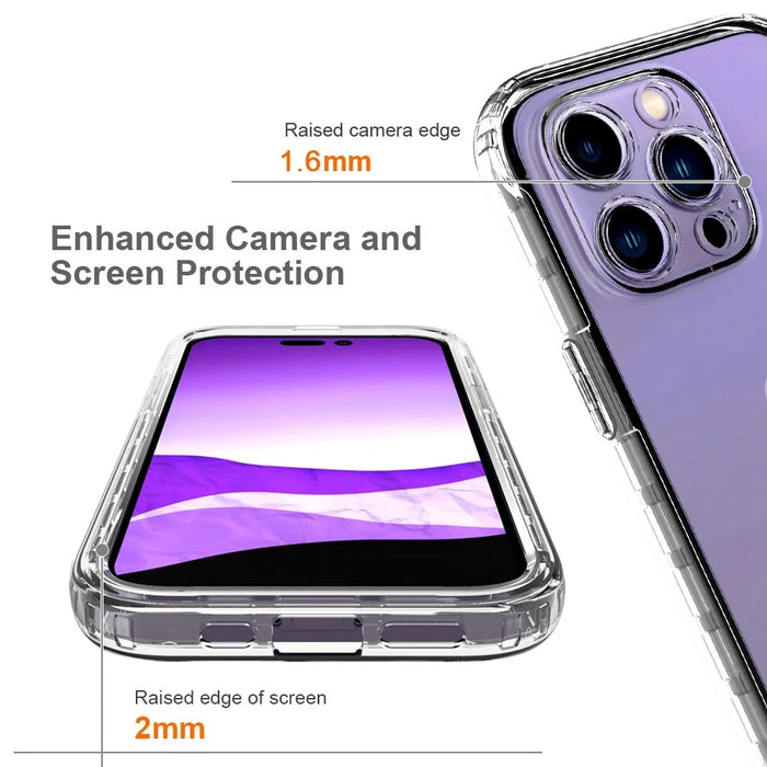 For iPhone 14 Pro 6.1 inch Wear-resistant Shockproof Transparent TPU + PC Hybrid Case Gradient Color Cell Phone Shell - Transparent - 2