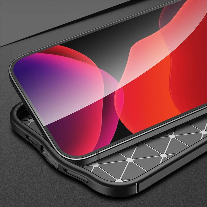 For iPhone 14 6.1 inch Litchi Texture Design Back Cover Soft TPU Anti-Scratch Shock Absorption Protective Case - Black - 3
