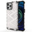 For iPhone 14 Pro Max 6.7 inch Honeycomb Textured Anti-scratch Cover TPU + PC Dual Layer Protection Phone Case - Grey - 1