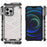 For iPhone 14 Pro Max 6.7 inch Honeycomb Textured Anti-scratch Cover TPU + PC Dual Layer Protection Phone Case - Grey - 6