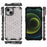 Phone Case for iPhone 14 6.1 inch, Honeycomb Textured TPU + PC Anti-fall Protection Cover - Grey - 6