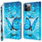 For iPhone 14 Pro Max 6.7 inch Shockproof PU Leather Phone Case Stand 3D Pattern Printed Magnet Closure Wallet Phone Cover with Strap - Blue Butterflies - 1