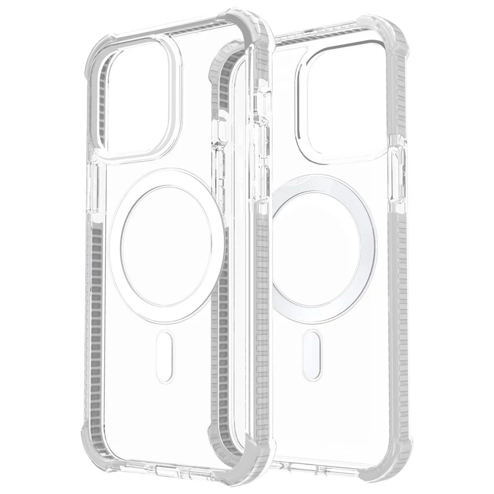 For iPhone 14 Pro Max 6.7 inch Anti-fall Magnetic Acrylic Phone Case Well Protection Anti-fingerprint Phone Cover - White - 2