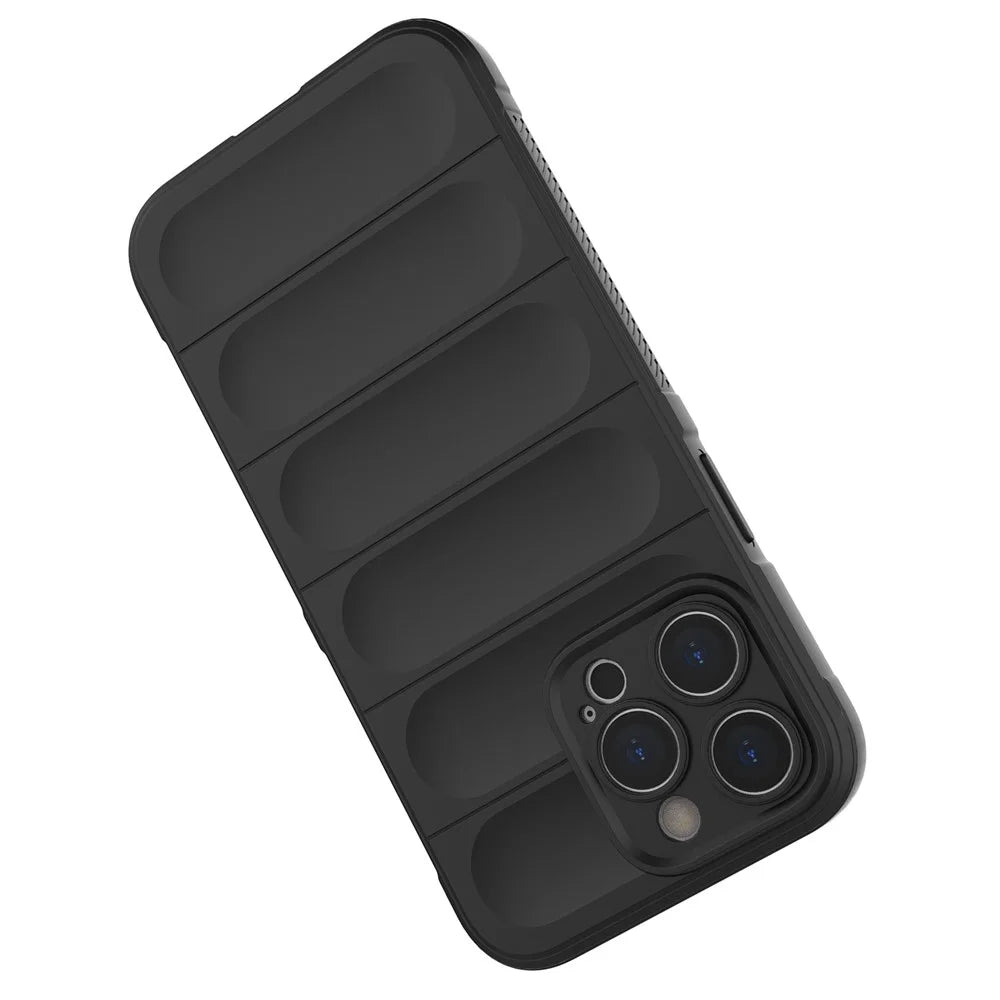 For iPhone 14 Pro Max 6.7 inch Soft TPU Phone Case Wear-resistant Anti-fall Cell Phone Protective Cover - Black - 4
