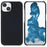 For iPhone 14 6.1 inch Anti-wear Anti-scratch Hard PC Back Protective Case Anti-fall Rubberized Glossy Surface Cover - Black - 1