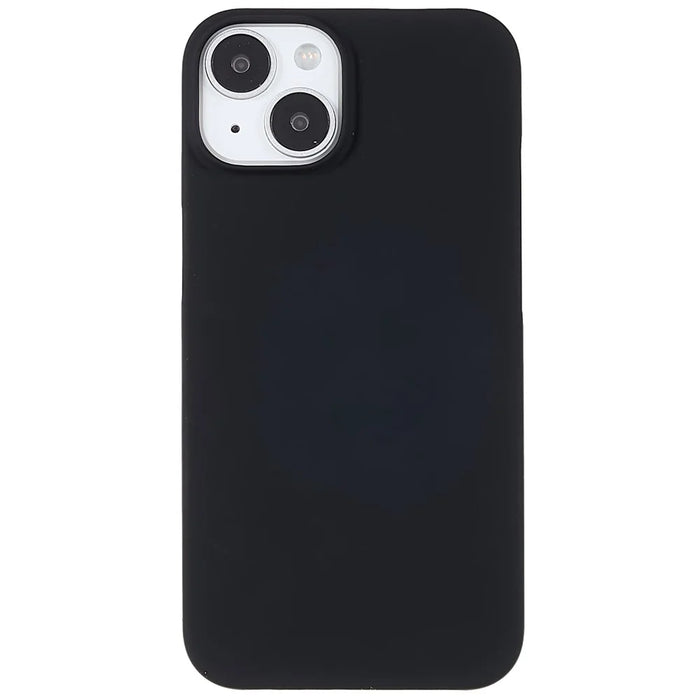 For iPhone 14 6.1 inch Anti-wear Anti-scratch Hard PC Back Protective Case Anti-fall Rubberized Glossy Surface Cover - Black - 2