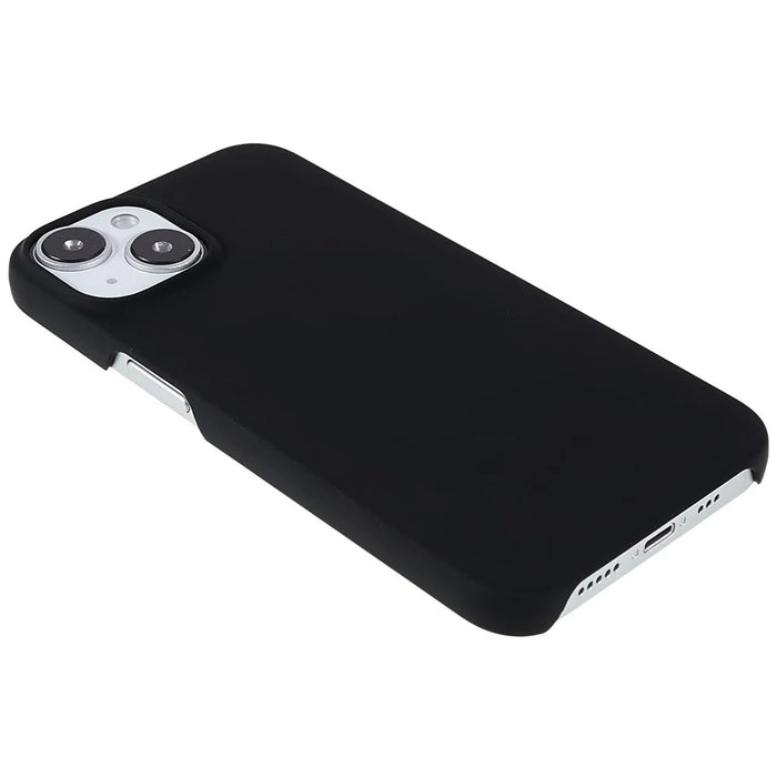 For iPhone 14 6.1 inch Anti-wear Anti-scratch Hard PC Back Protective Case Anti-fall Rubberized Glossy Surface Cover - Black - 5