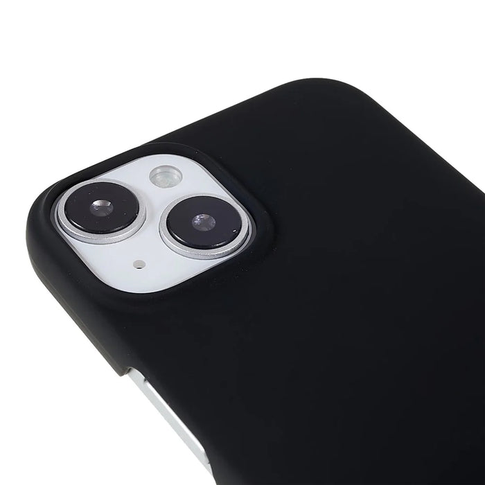 For iPhone 14 6.1 inch Anti-wear Anti-scratch Hard PC Back Protective Case Anti-fall Rubberized Glossy Surface Cover - Black - 6