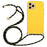 Anti-scratch Protective Phone Cover for iPhone 14 Pro 6.1 inch, Wheat Straw + TPU Case with Adjustable Lanyard - Yellow - 1