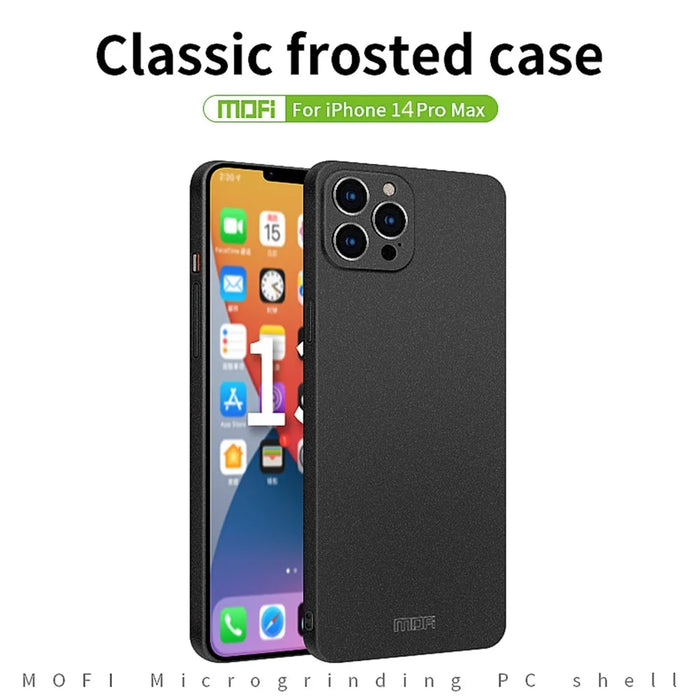 MOFI Shield Matte Series for iPhone 14 Pro Max 6.7 inch Ultra Thin Phone Case Anti-fingerprint PC Cover - Black - 3