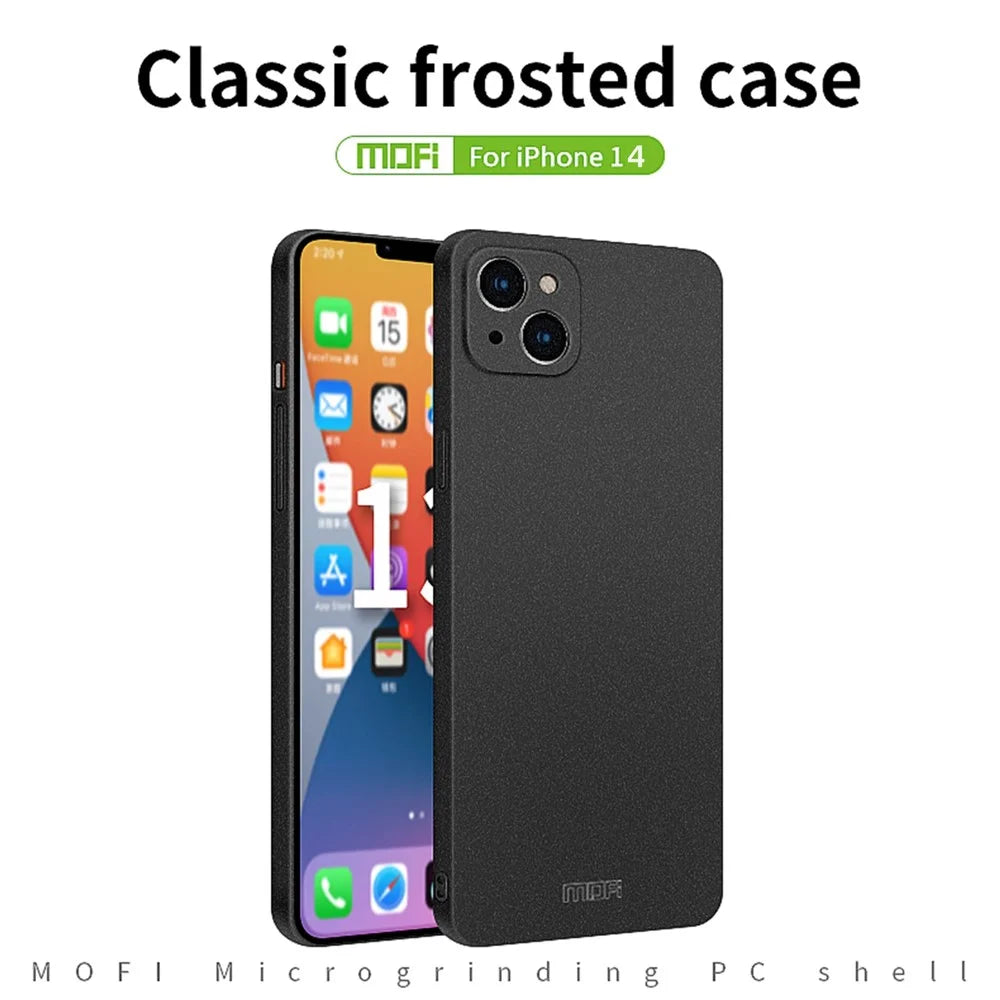 MOFI Shield Matte Series for iPhone 14 6.1 inch Anti-scratch Phone Case Ultra Slim Hard PC Back Cover - Black - 3