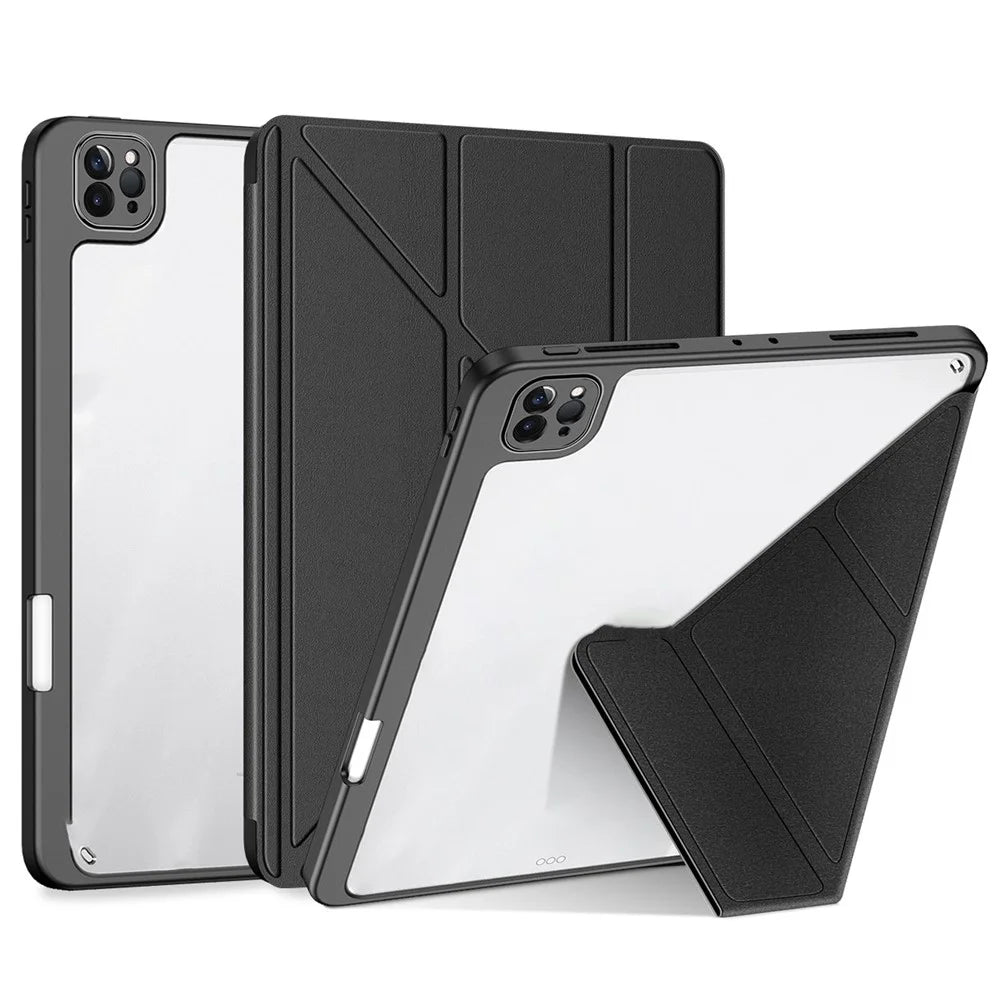 DUX DUCIS Magi Protective Case for iPad Pro 11 (2022) / (2021) / (2020) Shockproof V-fold Stand Tablet Case Support Auto Wake / Sleep - Black - 1