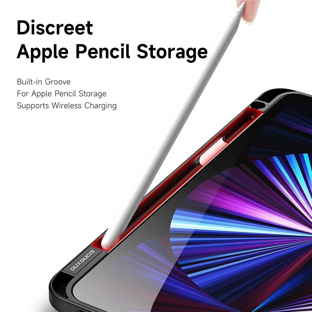 DUX DUCIS Magi Protective Case for iPad Pro 11 (2022) / (2021) / (2020) Shockproof V-fold Stand Tablet Case Support Auto Wake / Sleep - Black - 6