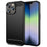 For iPhone 14 Pro 6.1 inch Brushed Carbon Fiber Texture Light Thin TPU Case Well-protected Mobile Phone Cover - Black - 1