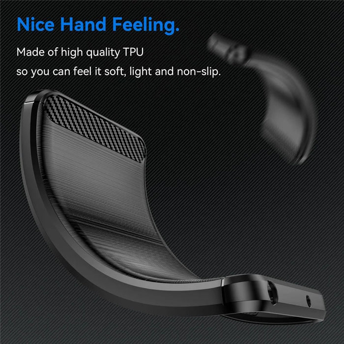 For iPhone 14 Pro 6.1 inch Brushed Carbon Fiber Texture Light Thin TPU Case Well-protected Mobile Phone Cover - Black - 4