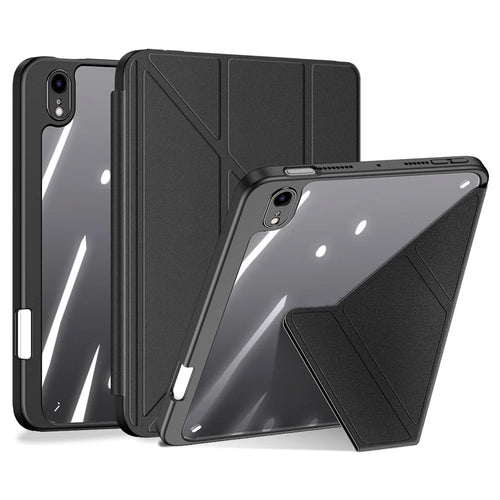 DUX DUCIS Magi Protective Case for iPad mini (2024) / mini (2021) Detachable 2-in-1 Leather+PC+TPU Auto Wake  /  Sleep Function Tablet Cover with V-Fold Stand - Black - 1