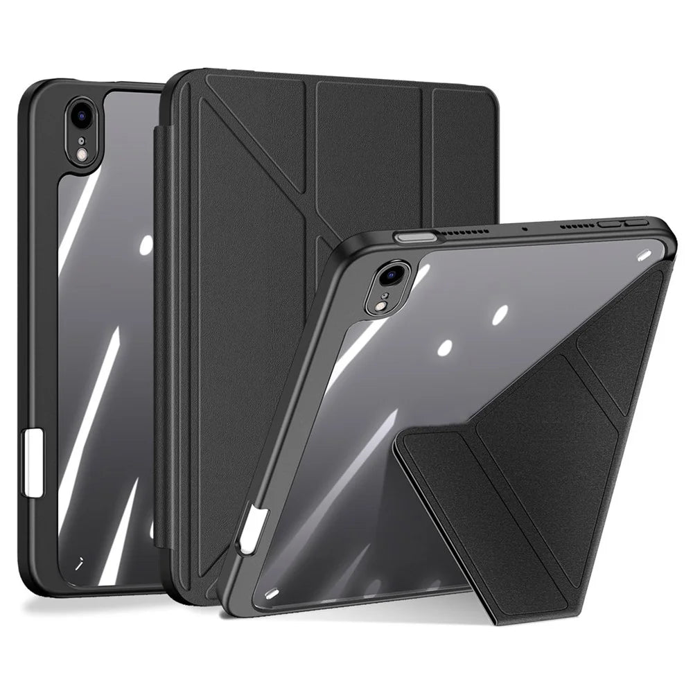 DUX DUCIS Magi Protective Case for iPad mini (2024) / mini (2021) Detachable 2-in-1 Leather+PC+TPU Auto Wake  /  Sleep Function Tablet Cover with V-Fold Stand - Black - 1