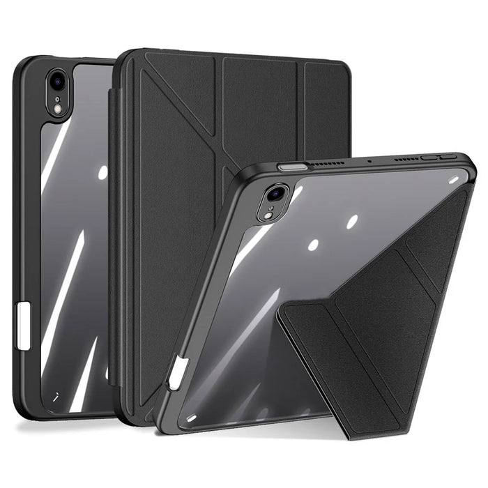 DUX DUCIS Magi Protective Case for iPad mini (2024) / mini (2021) Detachable 2-in-1 Leather+PC+TPU Auto Wake  /  Sleep Function Tablet Cover with V-Fold Stand - Black - 1