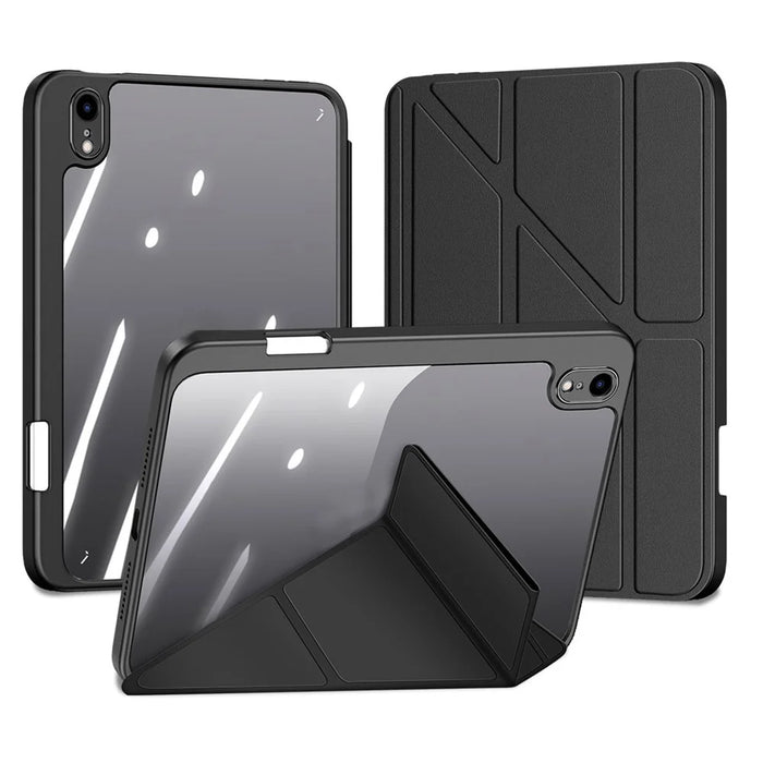 DUX DUCIS Magi Protective Case for iPad mini (2024) / mini (2021) Detachable 2-in-1 Leather+PC+TPU Auto Wake  /  Sleep Function Tablet Cover with V-Fold Stand - Black - 2
