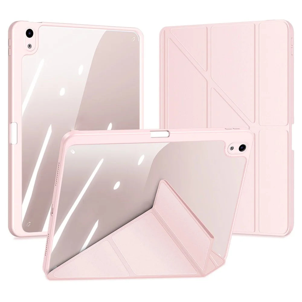 DUX DUCIS Magi Protective Case for iPad Air (2020) / (2022) V-fold Stand Anti-wear Leather+PC+TPU Support Auto Wake / Sleep Function Tablet Cover - Pink - 2