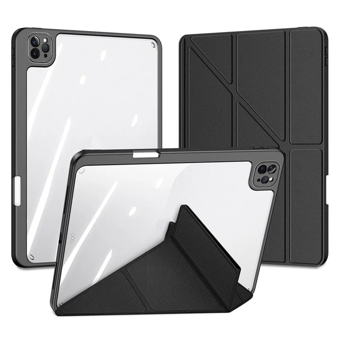 DUX DUCIS for iPad Pro 12.9 (2022) / (2021) / (2020)Case Detachable Leather+PC+TPU Anti-drop Tablet Cover with V-fold Stand - Black - 2