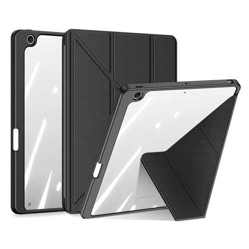 DUX DUCIS Magi Protective Case for iPad 10.2 (2019) / (2020) / (2021) V-fold Stand Anti-scratch Leather+PC+TPU Tablet Cover Support Auto Wake / Sleep - Black - 1