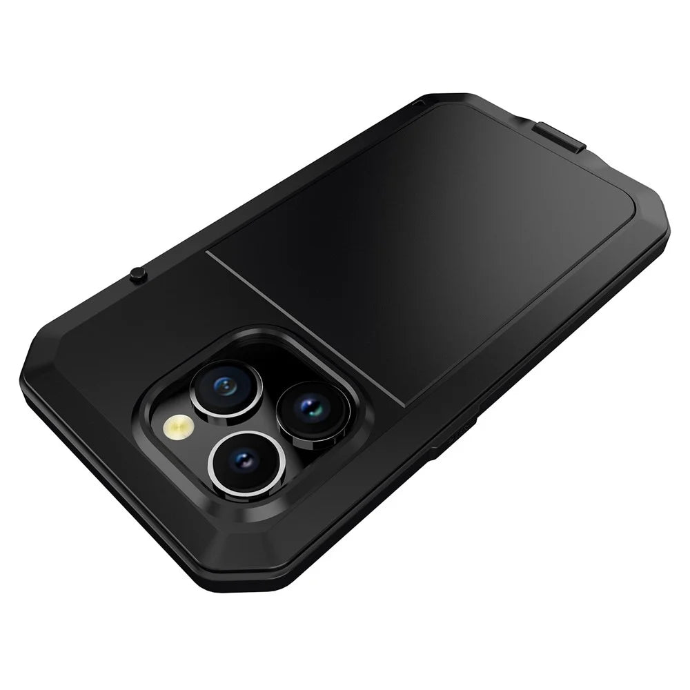 All-round Protection Phone Case for iPhone 14 Pro 6.1 inch, Drop-proof Shockproof Back Cover with Tempered Glass Screen Protector - Black - 4