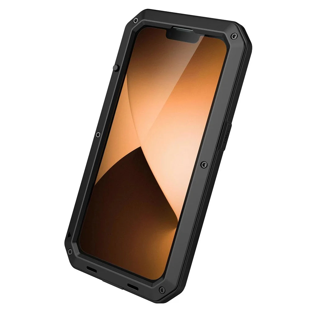 All-round Protection Phone Case for iPhone 14 Pro 6.1 inch, Drop-proof Shockproof Back Cover with Tempered Glass Screen Protector - Black - 6