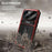 For iPhone 14 Pro Max Shockproof Phone Case TPU+Metal Back Cover Kickstand with Tempered Glass Film and Strap - Red - 3